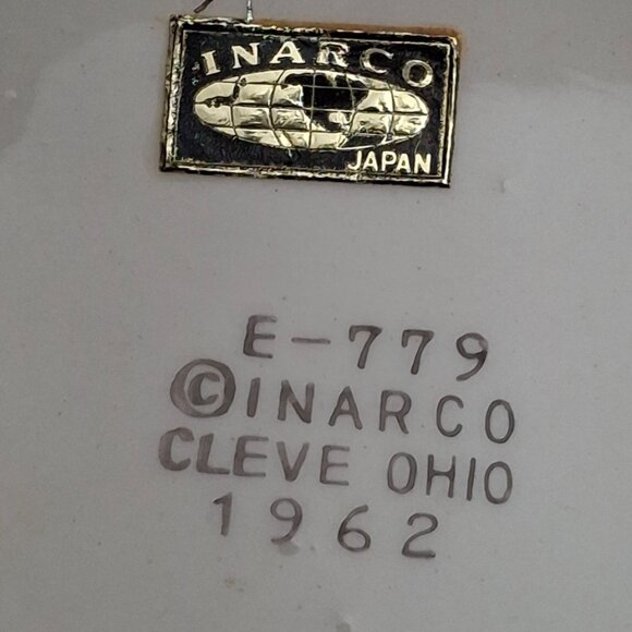 Vintage 1962 Inarco Porcelain Green Bow Lady Head Vase E-779 - Picture 9 of 10